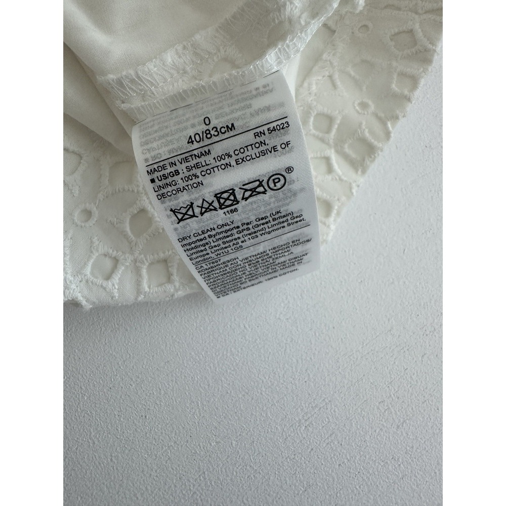 NWT! Women's White, Cropped Wide Leg Eyelet Jumpsuit Banana Republic Sz: 0 (b44) - Picture 6 of 7